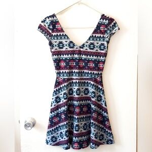 Hollister Co. Fit ‘N Flare Dress | Tribal Pattern | Small